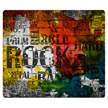 Grunge Rock Music Poster Rugs 65687032