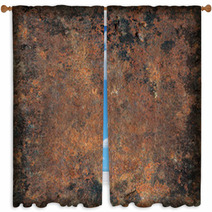 Grunge Rusty Metal Texture Window Curtains 50851229