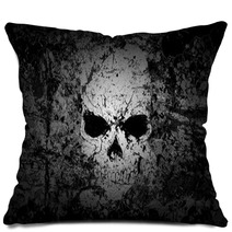 Grunge Skull Dark Background Pillows 32578962