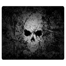 Grunge Skull Dark Background Rugs 32578962