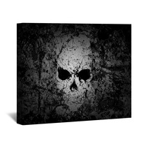 Grunge Skull Dark Background Wall Art 32578962