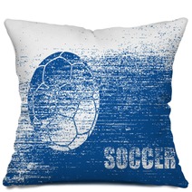 Grunge Soccer Background Pillows 113614355