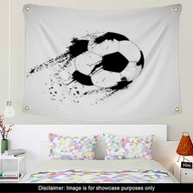 Grunge Soccer Ball Wall Art 64918564