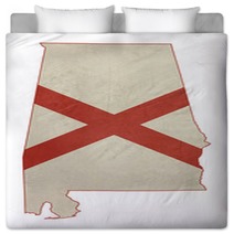 Grunge State Of Illinois Flag Map Bedding 60853183