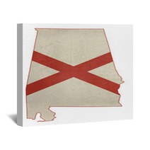 Grunge State Of Illinois Flag Map Wall Art 60853183