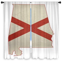 Grunge State Of Illinois Flag Map Window Curtains 60853183