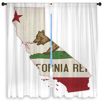 Grunge State Of Illinois Flag Map Window Curtains 60853261