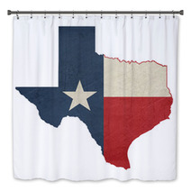 Grunge State Of Texas Flag Map Bath Decor 61426742