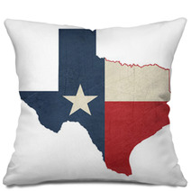 Grunge State Of Texas Flag Map Pillows 61426742