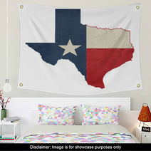 Grunge State Of Texas Flag Map Wall Art 61426742