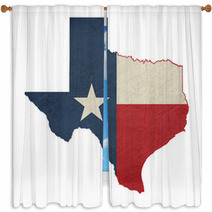 Grunge State Of Texas Flag Map Window Curtains 61426742