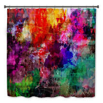 Grunge Style Abstract Watercolor Background Bath Decor 58975002