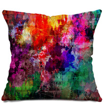 Grunge Style Abstract Watercolor Background Pillows 58975002