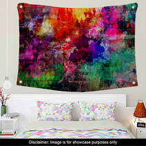 Grunge Style Abstract Watercolor Background Wall Art 58975002