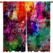 Grunge Style Abstract Watercolor Background Window Curtains 58975002