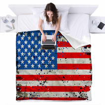 Grunge USA Flag Blankets 42894818