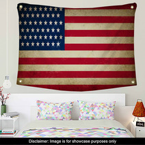 Grunge USA Flag Wall Art 37802524