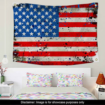 Grunge USA Flag Wall Art 42894818