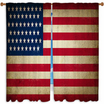Grunge USA Flag Window Curtains 37802524