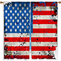 Grunge USA Flag Window Curtains 42894818