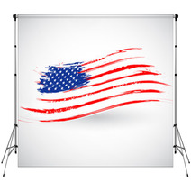 Grungy American Flag Background Backdrops 52973303