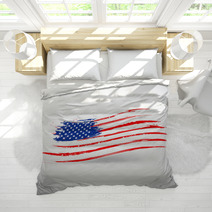 Grungy American Flag Background Bedding 52973303
