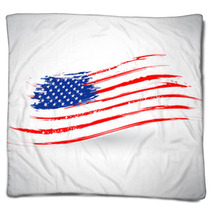 Grungy American Flag Background Blankets 52973303