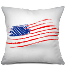 Grungy American Flag Background Pillows 52973303
