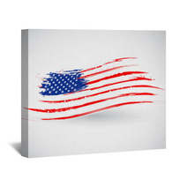Grungy American Flag Background Wall Art 52973303