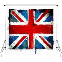 Grungy UK Flag Backdrops 49300690
