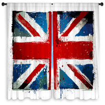 Grungy UK Flag Window Curtains 49300690