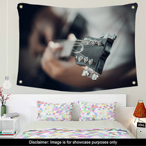 Guitar In The Hands Of The Young Man Wall Art 65724527