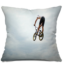 Guy Jumps On Bike Pillows 55251710