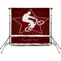 Guy On A Bmx And Red Star Backdrops 12582380