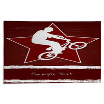 Guy On A Bmx And Red Star Rugs 12582380