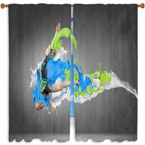 Gymnast Girl Window Curtains 71149976