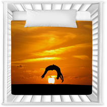 Gymnast In Sunset Doing A Back Handspring Nursery Decor 47748248
