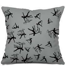 Gymnastic Black Seamless Pattern 657 Pillows 142768332