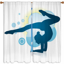 Gymnastic Figure Window Curtains 43719836