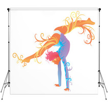 Gymnastic Performer With Abstract And Fantasy Concept Backdrops 46362466