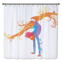 Gymnastic Performer With Abstract And Fantasy Concept Bath Decor 46362466