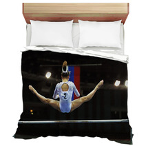 Gymnastics Competition With Individual On An Uneven Bar Bedding 838209