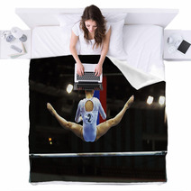 Gymnastics Competition With Individual On An Uneven Bar Blankets 838209