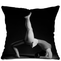 Gymnastics Pose Black And White Pillows 50343078