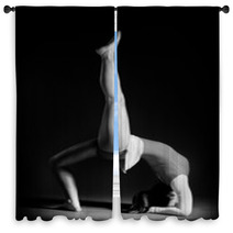 Gymnastics Pose Black And White Window Curtains 50343078