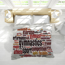 Gymnastics Word Cloud Concept. Vector Illustration Bedding 79114494