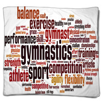 Gymnastics Word Cloud Concept. Vector Illustration Blankets 79114494
