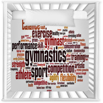 Gymnastics Word Cloud Concept. Vector Illustration Nursery Decor 79114494