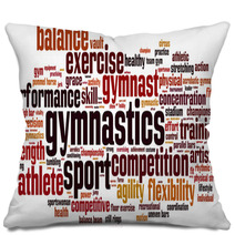Gymnastics Word Cloud Concept. Vector Illustration Pillows 79114494