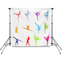 Gymnasts On A White Background Vector Concept Backdrops 51635571